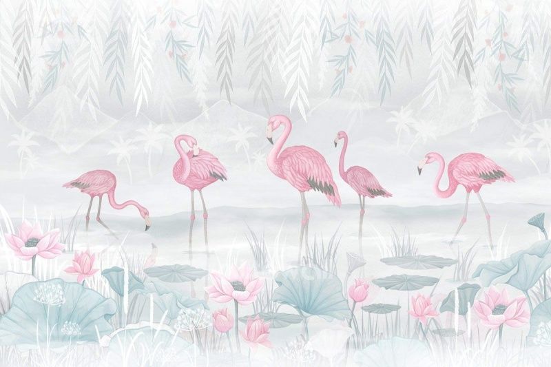 Фламинго на озере