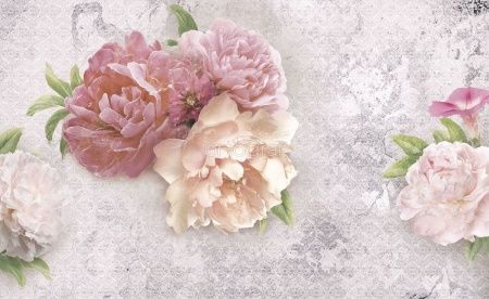 Фреска Пионы в стиле лофт Art.33493