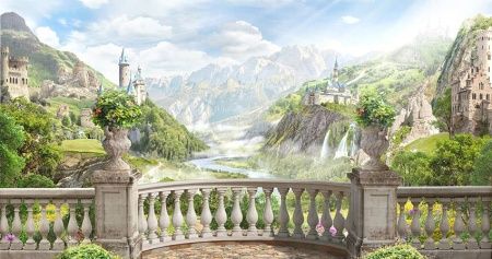 Фреска Вид на два замка за парапетом