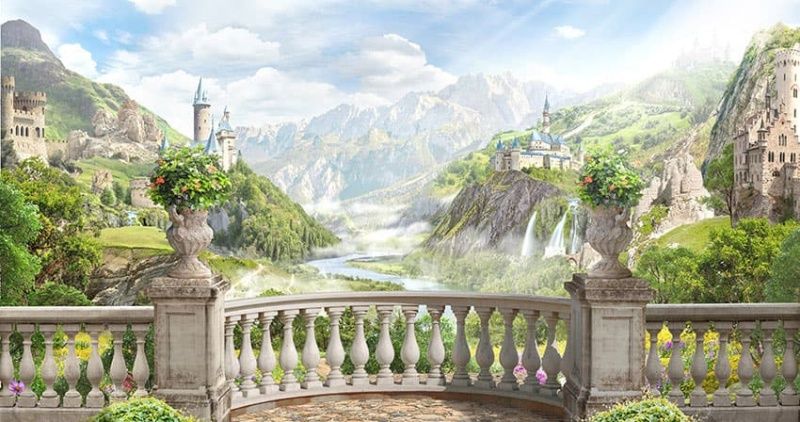 Фреска Вид на два замка за парапетом