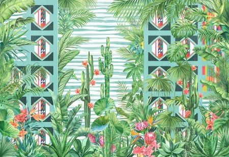 Фреска Tropical Тропики. Кактусы. ag0229