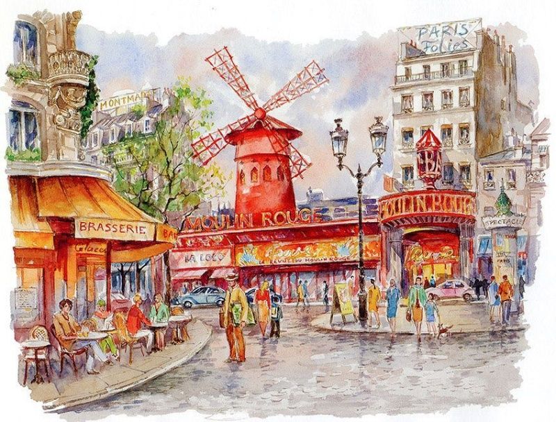 Фреска Мулен Руж в Париже