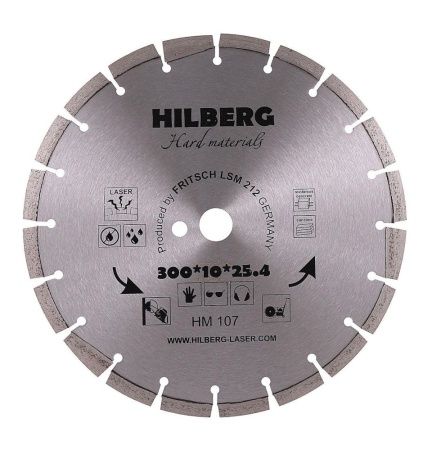 Диск алмазный Hilberg Hard Materials Лазер 300*10*25.4/12 mm