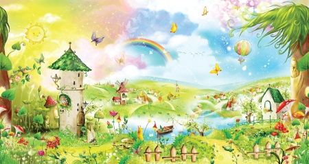 Фреска Сказочная солнечная поляна для малышей