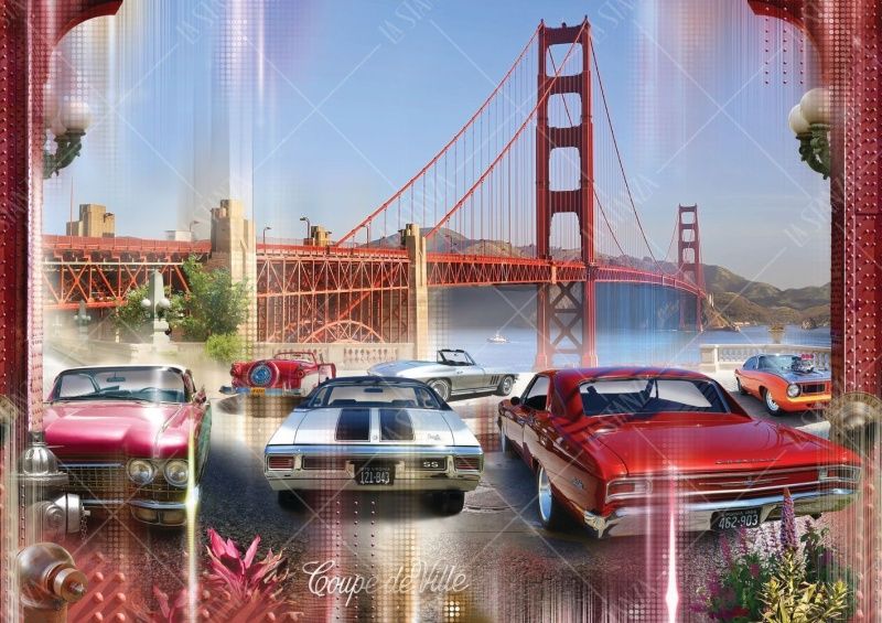 Фреска Золотые ворота Сан-Франциско и Coupe de Ville