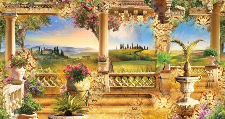 Фреска Орнамент на веранде в Тоскане