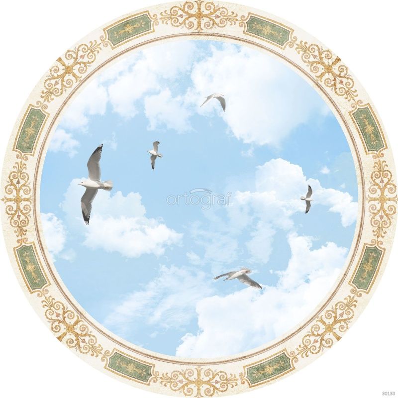 Фреска Круглый свод с чайками Art.30130