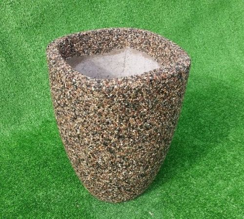 Вазон бетонный уличный Квартини (фактура питерский гравий)