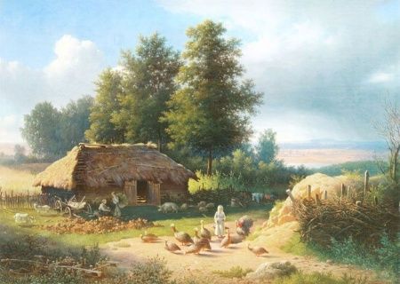 Фреска Летний день в деревне