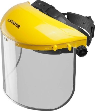 Щиток лицевой защитный STAYER "MASTER" пластиковое оголовье, разборная конструкция, визор из поликарбоната 400х200мм Щиток лицевой защитный STAYER "MASTER" пластиковое оголовье, разборная конструкция, визор из поликарбоната 400х200мм