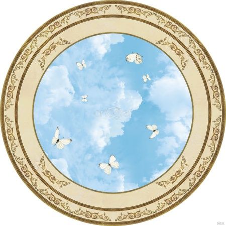 Фреска Круглый свод с бабочками Art.30131