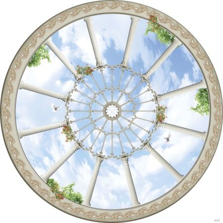 Фреска Потолок с арками и птицами Art.4291