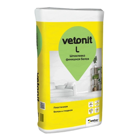 Шпаклевка полимерная Vetonit L финишная белая 20 кг Шпаклевка полимерная Vetonit L финишная белая 20 кг
