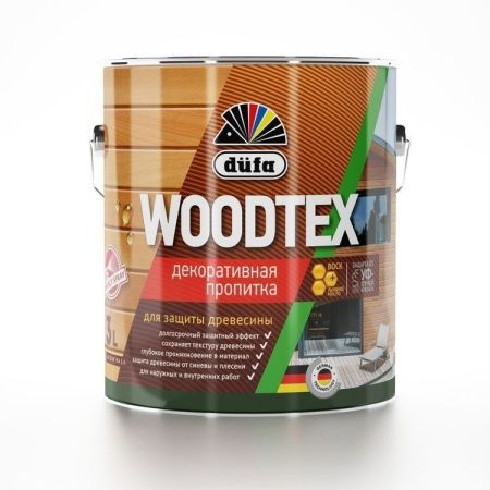 Dufa Woodtex Алкидная пропитка с твердым воском (Бесцветный), 3 л