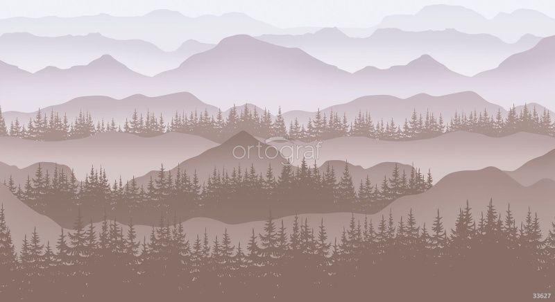 Фреска Лес в горах Art.33627