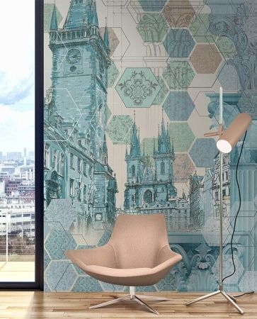 Фреска Графика Старая Прага. Модерн. ag0303