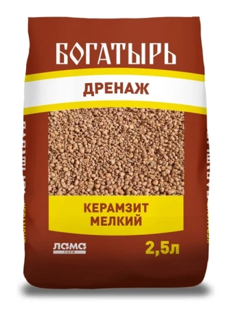 Керамзит мелкий "Богатырь дренаж" 2,5 л