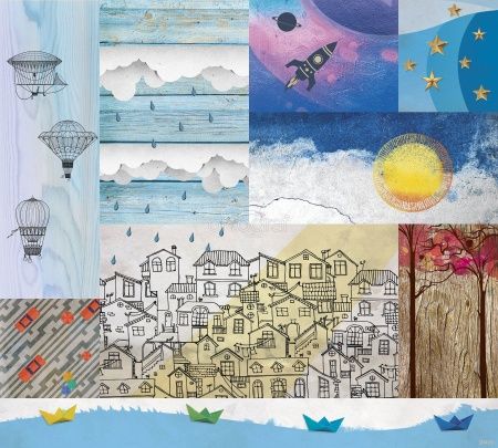 Фреска Пэчворк с фантастическим миром Art.30405