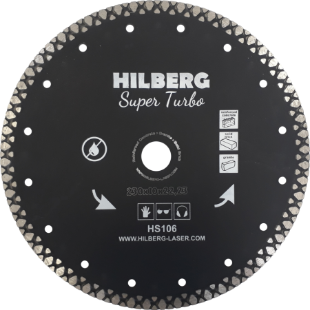 Диск алмазный Hilberg Super Turbo 230*10*22,23 mm Диск алмазный Hilberg Super Turbo 230*10*22,23 mm