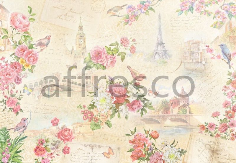 Коллаж цветы города, арт. 7245