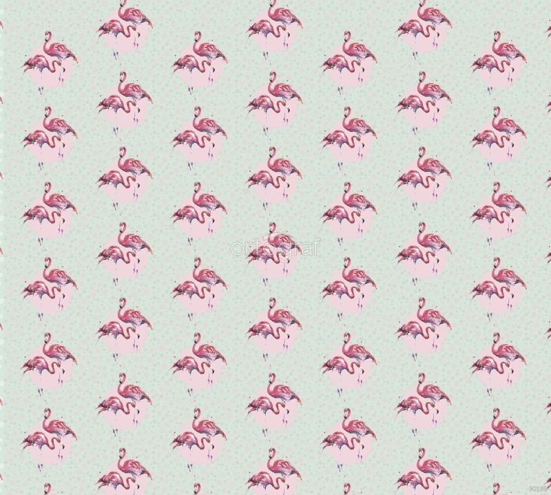 Розовое фламинго на салатовом фоне Art.30199