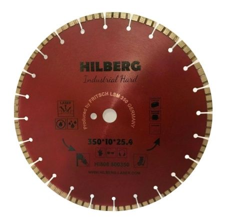 Диск алмазный Hilberg Industrial Hard 350*10*25,4/12 mm