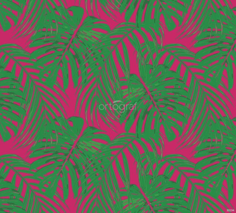 Зеленые листья на розовом фоне Art.30194