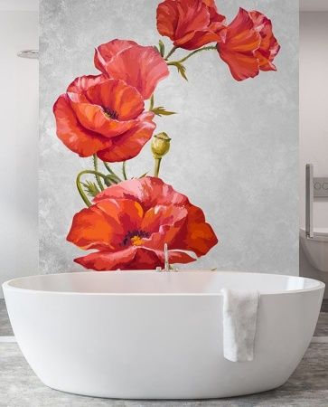 Графика Алые маки. Лофт.  ag0173