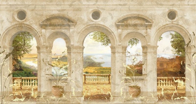 Фреска Арки, веранда, живописный пейзаж