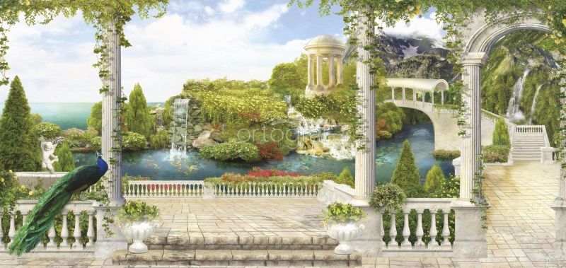 Сад с павлином Art.3178