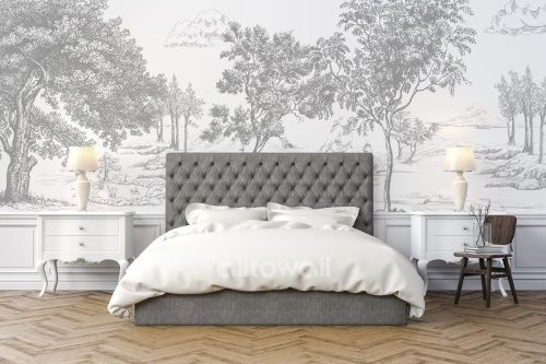 Фреска Графитовый лес-3