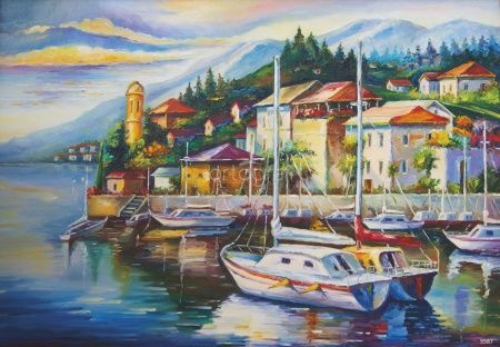 Фреска Причал у городка Art.5587
