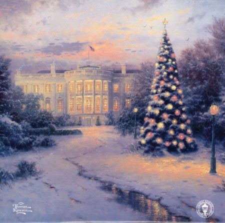 Фреска Белый дом на закате