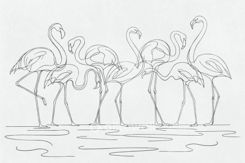 Фреска ANIMALISM Flamingo black