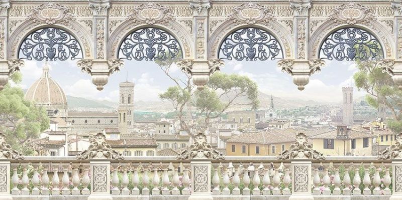 Фреска Вид на панораму города