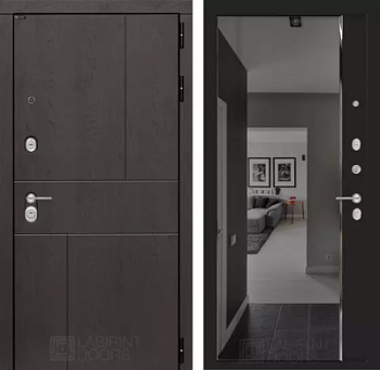 Входная дверь Урбан с зеркалом Панорама с тонировкой