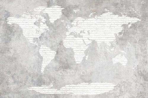 Фреска Кирпичная карта мира-2