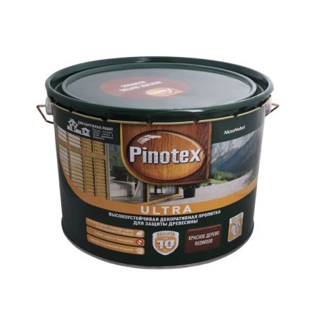 Пропитка Pinotex Ultra (Красное-Дерево), 9 л