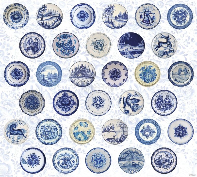 Тарелки в технике Гжель Art.30223