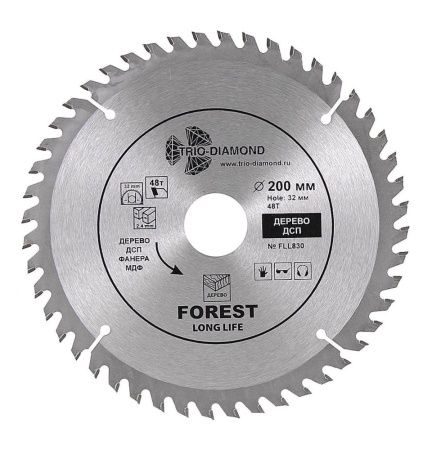 Диск пильный TRIO-DIAMOND серия Forest 200*48T*32/30 mm Диск пильный TRIO-DIAMOND серия Forest 200*48T*32/30 mm