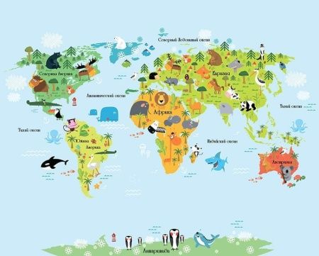 Фреска Карта с животными