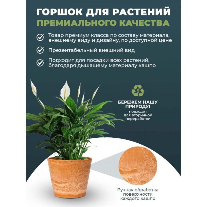 Горшок  для  растений  (НОВАЯ ТЕРРАКОТА)Н-11T40