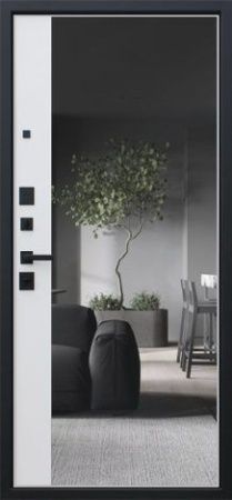 Стальная дверь «Вертикаль» с зеркалом АСД