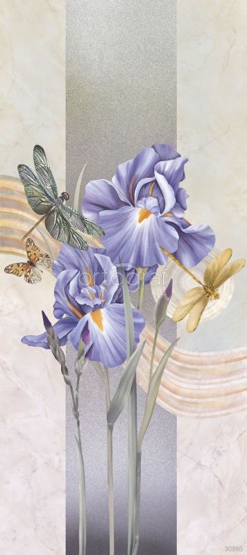 Стрекозы на ирисах Art.30985
