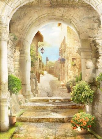 Фреска Пейзажи Арки, лестницы арт. a_224