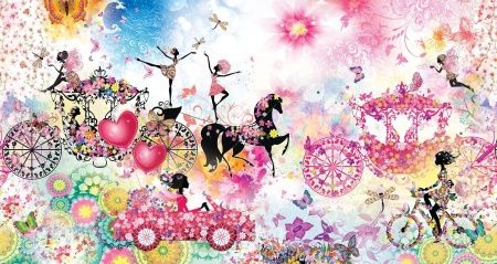 Фреска Панно с лошадьми и каретой