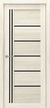 Дверь Порту ширина 90 см Эко-шпон Стекло черное