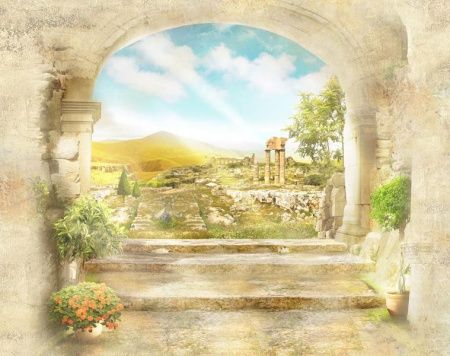 Фреска Античные развалины в арке