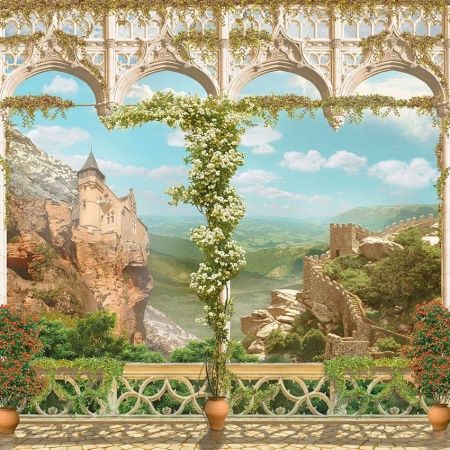 Фреска Терраса с резными арками и замками