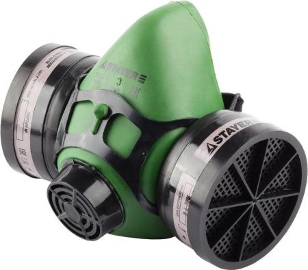 Полумаска STAYER "MASTER" фильтрующая противогазная, в комплекте с фильтрами А1 Полумаска STAYER "MASTER" фильтрующая противогазная, в комплекте с фильтрами А1